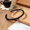 Diadema de Plástico Negro Mate Esmerilado para Mujer, Elegante y Antideslizante, Adecuada para Lavarse la Cara, Diadema con Forma de Ola