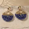 Venda Quente Transfronteiriça Brincos de Contas de Cristal Moda Luxo Leve Tarraxas de Orelha de Ponta Novos Brincos Elegantes de Verão Europeus e Americanos