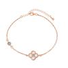 Pulseira Feminina Europeia e Americana Simples Moda Ins Luxo Leve Prata de Lei S925 Diamante Boa Sorte Trevo de Quatro Folhas Explosiva Combina com Tudo Nicho