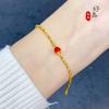 Pulsera de cuentas de azúcar cuadradas rojas tridimensionales azules con forma de corazón, pulsera simple de aleación con cuentas de la suerte, joyería femenina de alta gama