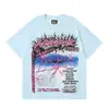 Exportación Transfronteriza Marca de Moda Trendy Europea y Americana Hellsta Algodón Estampado Hip-Hop Manga Corta para Hombre y Mujer Moda Callejera Camisetas Hip-Hop