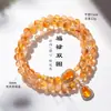 Pulsera de Amatista Natural con Cuentas para Mujer, Diseño de Nicho de Lujo Ligero, Pulsera de Calabaza de Cristal Blanco y Aguamarina