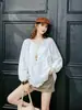 Camisa Blanca Bordada Calada Estilo Bohemio Francés Nanyou para Mujer, Cuello en V, Corte Holgado, Estilo Vacacional Adelgazante Camisa de Ganchillo