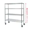 Almacén de Fábrica Estanterías de Malla de Alambre Cromado Estantería de Almacenamiento Multicapa de Acero Inoxidable Estantería de Almacenamiento para el Hogar Estantería Giratoria Móvil con Ruedas