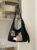 Bolsa de Compras Bordada Ecológica de Moda Japonesa Bolso de Hombro Único Informal de Moda Bolso Tote Cruzado de Tela de Mano