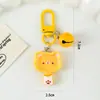 Chaveiro de frigideira de desenho animado, ursinho fofo e macio e gatinho em pote de leite para cabelo, chaveiro divertido de utensílio de cozinha realista