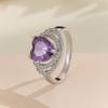 Anillo con forma de corazón de circonita con incrustaciones de cobre, regalo de San Valentín retro de alta gama, exclusivo transfronterizo de estilo europeo y americano para Amazon.