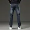 Calça jeans masculina 2026 outono e inverno forrada com fleece stretch confortável estilosa versátil casual slim fit cintura alta modeladora