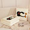 Pingu Caricatura Linda Almohada Periférica Colcha Multifuncional Dos en Uno Recámara Suede Funda de Almohada Lumbar Cojín Cojín