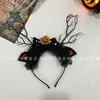Diadema con velo negro de princesa oscura, lazo luminoso, peine, accesorios para el cabello, tocado de Halloween, accesorios para fotos de niña