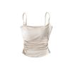 Camisola Externa Fruncida que Ceñe la Cintura con Almohadillas Integradas, Ajustada, Ultra Corta, que Muestra el Abdomen, Top de Puro Deseo