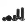 Parafuso de cabeça escareada de cabelo preto de cabelo de ferro parafuso de cabeça chata fio de máquina pequeno parafuso de máquina M1.2 / M2 / M2.5 / M3 / M3.5