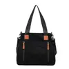 Bolso de pana de color liso para mujer, bolso de hombro de gran capacidad, bolso tote versátil para estudiantes, bolso de mano, bolso cruzado de tela, moderno