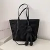 Bolso transfronterizo de moda nueva de color liso para mujer, gran capacidad, bolso de hombro casual de otoño, bolso tote con patrón de diamantes para la escuela y el trabajo
