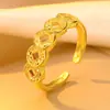 Nuevo Anillo de Moneda de Cinco Emperadores con Hielo Triturado para Mujer, Moderno y Versátil, Exquisito Anillo Abierto Ajustable de Nuevo Estilo Chino para Mujer