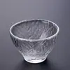 Vidrio resistente al calor soplado a mano textura de patrón de martillo sala de té casera juego de té japonés Kung Fu hecho a mano taza de degustación