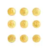 Colgante Redondo Pequeño con Baño de Plata S925 en Todo el Cuerpo con Oro Antiguo Accesorio para Joyería DIY Adorno de Seis Palabras Mantra Tesoros Budistas Ocho