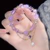 Nuevo Pulsera de Amatista Estilo Chino Bloque de Color Lujo Ligero Nicho Sentido Exquisito Espíritu de Hada Cadena de Mano Regalo para Mejor Amiga Cadena de Mano Glicinia