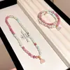 Nuevo Pulsera de Doble Círculo de Piedra Shoushan Estilo Chino para Mujer, Lujo Accesible de Nicho, Exquisita y de Gama Alta Pulsera de Piedra Roja Loto Joyería de Mano