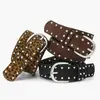 Cinturón de Ante Sintético con Textura de Terciopelo para Mujer Diseño Clásico con Hebilla de Pin Casual Versátil Cinturón de Cintura de Alta Gama para Trajes Jeans