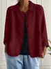 Transfronterizo 2026 Primavera y Otoño Estilo Europeo y Americano Chaqueta de Color Sólido para Mujer Casual Holgada Corta de Algodón y Lino Abrigo para Mujer Venta al por Mayor