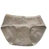 Calzones de algodón puro estilo francés para mujer con lindos lunares, ribete de encaje, tiro medio, entrepierna antibacteriana, ropa interior cómoda y transpirable para niñas