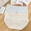 Braguitas para niña con estampado de lunares estilo japonés, tiro medio, entrepierna antibacteriana 10A, bragas de triángulo para mujer