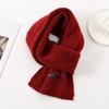 Bufanda Roja de Lana Imitación de Color Sólido Artesanía Exquisita Cachorro Bordado Invierno Exterior Cálida Protección de Cuello Regalo de Cumpleaños para Mujeres