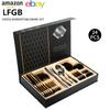 Vajilla de acero inoxidable 1010 transfronteriza de Amazon, caja de regalo, juego de 24 piezas de cuchillo, tenedor y cuchara para carne estilo occidental Jieyang