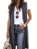 Cardigan longo sem mangas de malha para comércio exterior, primavera de 2025, suéter, colete, jaqueta, casaco solto, roupa feminina