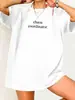 Camisa Casual de Algodón Puro para Mujer 2025, Cuello Redondo, Manga Corta, Estampada de Algodón Europeo, Americano y del Sudeste Asiático