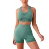 Conjunto de Dos Piezas de Chaleco Deportivo y Shorts para Fitness Transfronterizo, Control de Abdomen, Transpirable, Elástico, Pantalones tipo Durazno que Levantan Glúteos, Set de Yoga de Secado Rápido