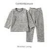 Conjunto de ropa de casa para niños y niñas, pijama infantil de otoño, ropa de casa de otoño e invierno para niñas, conjunto de pijama medio polar para bebé
