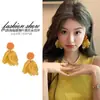 Pendientes Colgantes con Borla de Flor de Aguja Plateada para Mujer, Pendientes Estilo Vacaciones en la Playa, Lujo Accesible, Pendientes de Gama Alta, Diseño de Nicho