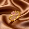 Anillo de Zirconia Micropavimentada Nuevo Transfronterizo Celebridad de Internet para Mujer, Anillo de Dedo Índice de Lujo Ligero de Moda de Gama Alta para Mujer con Apertura Ajustable