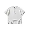 Ropa para Hombre Bei Jie Verano 2026 Nueva Camiseta de Manga Corta con Cuello Henley Camisa de Punto Simple para Hombre Camiseta de Media Manga Camiseta Base