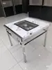 Mesa de Barbacoa Comercial sin Humo, Parrilla de Barbacoa de Autoservicio, Pierna de Cordero a la Parrilla de Carbón, Mesa de Barbacoa Exterior de Acero Inoxidable