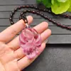 Pingente de Raposa Colar de Raposa de Nove Caudas de Obsidiana Calcedônia Verde Imitação Estilo Outono e Inverno Corrente Longa Versátil para Suéter para Homens e Mulheres Venda por Atacado