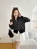 Suéter de Moda para Primavera y Otoño, Estilo Nuevo con Acabado de Alta Gama, Tejido de Punto Estilo Chanel con Letras, Chaqueta Ajustada, Cárdigan con Cremallera