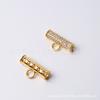 Corrente de Amuleto Budista Tailandês Corda Pingente Acessórios de Corda Acessórios Tubo Horizontal Contas com Furo Grande Diamante Microincrustado Zircônia Olho Joias