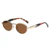 Fabricante de Gafas de Sol Estilo Urbano Ovaladas Metálicas Nuevas Gafas de Sol Europeas y Americanas Moda Retro Gama Alta Venta al por Mayor Gafas de Sol