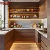 Fábrica de Comercio Exterior Gabinetes de Madera Maciza Cocina Americana Gabinetes de Cocina Integrados Personalización de Gabinetes Integrados de Roble Rojo para Toda la Casa Personalización