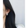 Pendientes de flor de hielo de plata de ley s925 para mujer, súper brillantes, con temperamento moderno, adelgazantes, con incrustaciones de diamantes, pendientes de copo de nieve, otoño e invierno, celebridad de Internet, combinan con todo