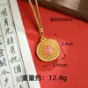 Novo Pingente Antigo Banhado a Ouro Estilo Chinês Bússola de Cinco Bênçãos Vazada Colar Versátil Ouro de Imitação Joia Duradoura Suprimento