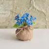 Planta Pequeña de Lana Tejida a Mano en Maceta Adornos de Escritorio de Nomeolvides Tejidos a Mano Regalo del Día del Maestro Planta en Maceta Flor en Maceta