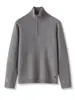 Otoño e Invierno Nuevo Estilo 100% Cachemira Pura Tejido de Punto para Hombre Medio Cuello Alto Cremallera Ropa Interior Tejido de Punto Cálido de Cachemira