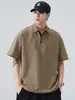 Ropa para Hombre Fengshe / Sudadera con Cremallera Polo de Manga Corta Marca Trendy Retro Japonesa Camiseta de Manga Media Tratamiento Anti-Arrugas