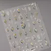 Marco de Fotos Estilo Fresco Vintage Pegatinas de Uñas con Forma de Lazo Ts4078 Estilo Pastoral Francés Pegatinas Florales de Cerezo para Uñas