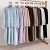 Suéter informal con media cremallera, traje de punto para mujer, otoño e invierno, nuevo estilo suave, falda holgada de cintura alta, conjunto de dos piezas