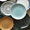 Yi Jia Platos de Mesa Japoneses Personalizados de 8 Pulgadas Plato de Cena Occidental Plato de Cerámica Creativo Plato para el Hogar Plato para Bistec Redondo Plato de Cena
